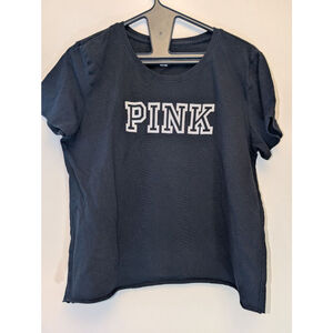 Women's PINK Victoria's Secret Black Short Sleeve Tee L